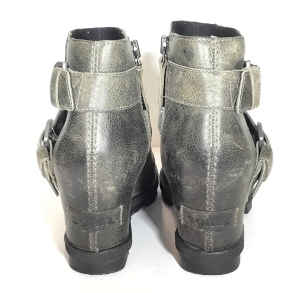 Sorel Joan Of Arctic Wedge II Buckle Women's Boots Sz 6.5 Graphite - Picture 2 of 4